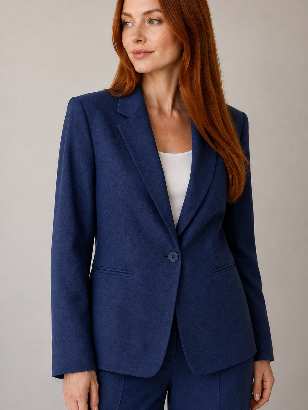 Nine West Navy Single-Button Blazer Jacket